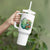 Traumatic Brain Injury Awareness Tumbler With Handle TBI Warrior Green Floral Brain