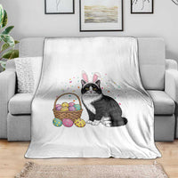Easter Day Cat Bunny Ears Eggs Graphic Throw Blanket - Wonder Print Shop