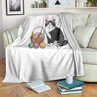 Easter Day Cat Bunny Ears Eggs Graphic Throw Blanket - Wonder Print Shop