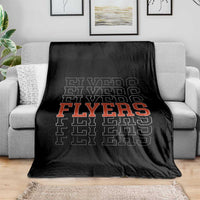 Retro Flyers Name Script Style Throw Blanket Vintage Distressed Graphic Sports Fan Pride