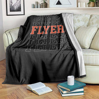 Retro Flyers Name Script Style Throw Blanket Vintage Distressed Graphic Sports Fan Pride