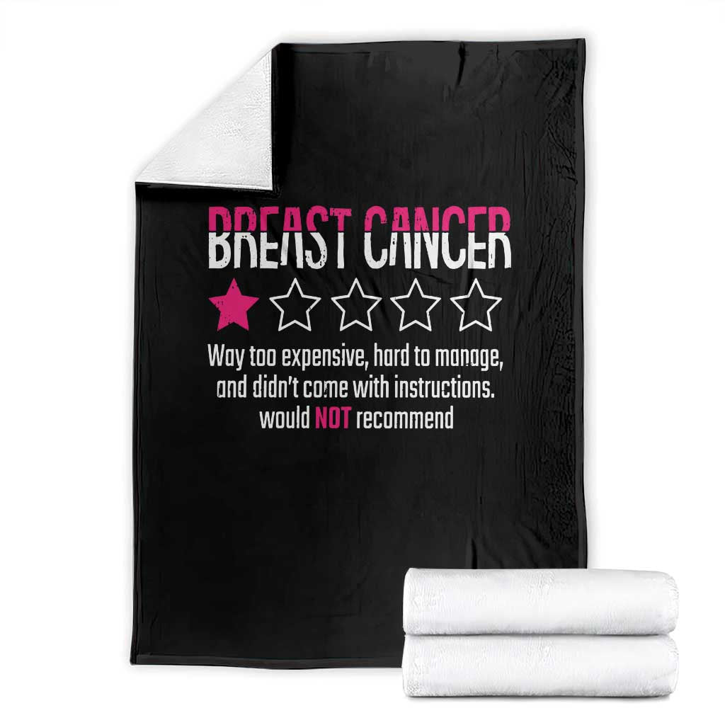 Funny Breast Cancer One Star Review Throw Blanket Would Not Recommend Breast Cancer Warrior