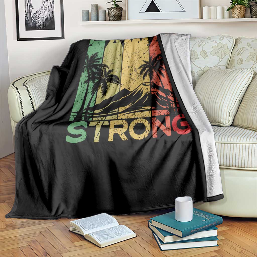 Vintage Retro Hawaii Strong Throw Blanket Tropical Volcano Hawaiian Islands Pride Support