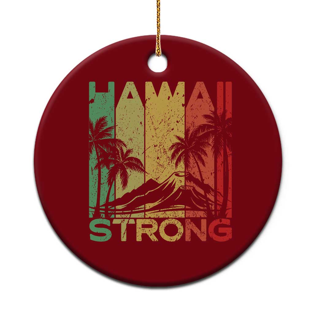 Vintage Retro Hawaii Strong Ceramic Ornament Tropical Volcano Hawaiian Islands Pride Support