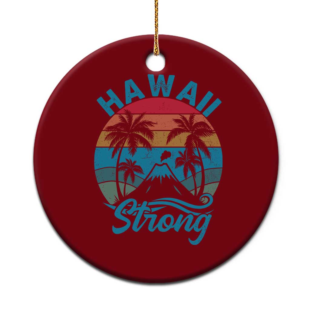 Vintage Hawaii Strong Retro Sunset Tropical Ceramic Ornament Volcano Hawaiian Islands Pride Support