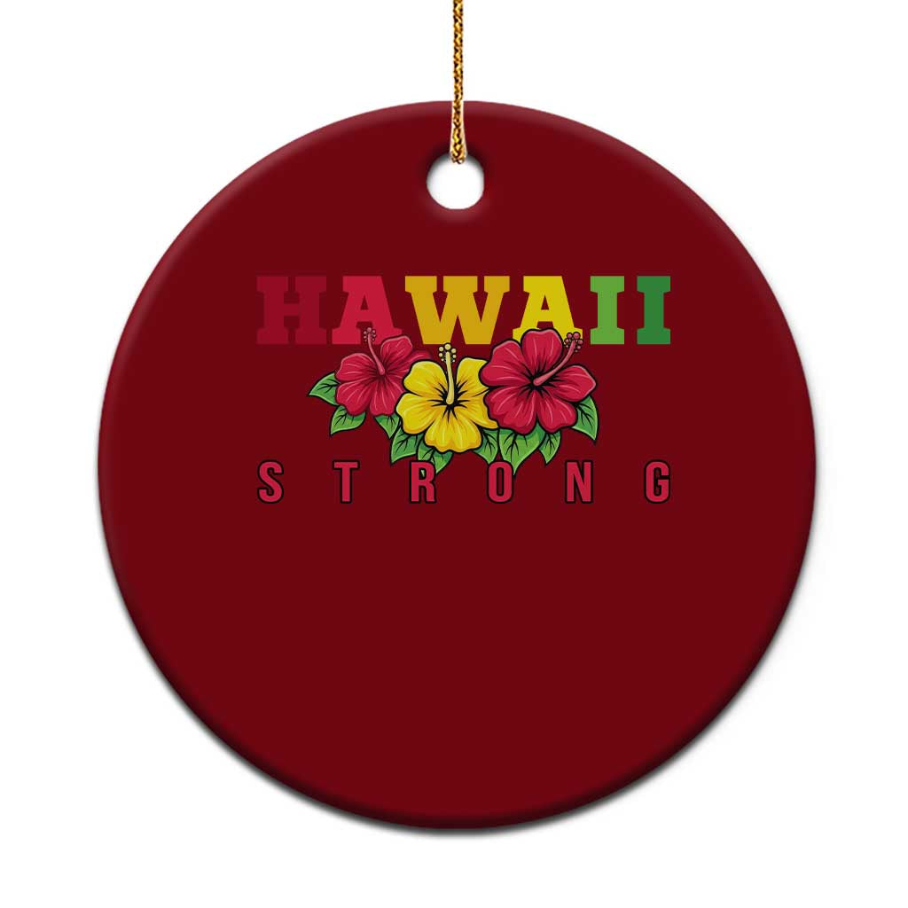 Retro Vintage Hawaii Strong Hibiscus Floral Ceramic Ornament Hawaiian Islands Pride Support