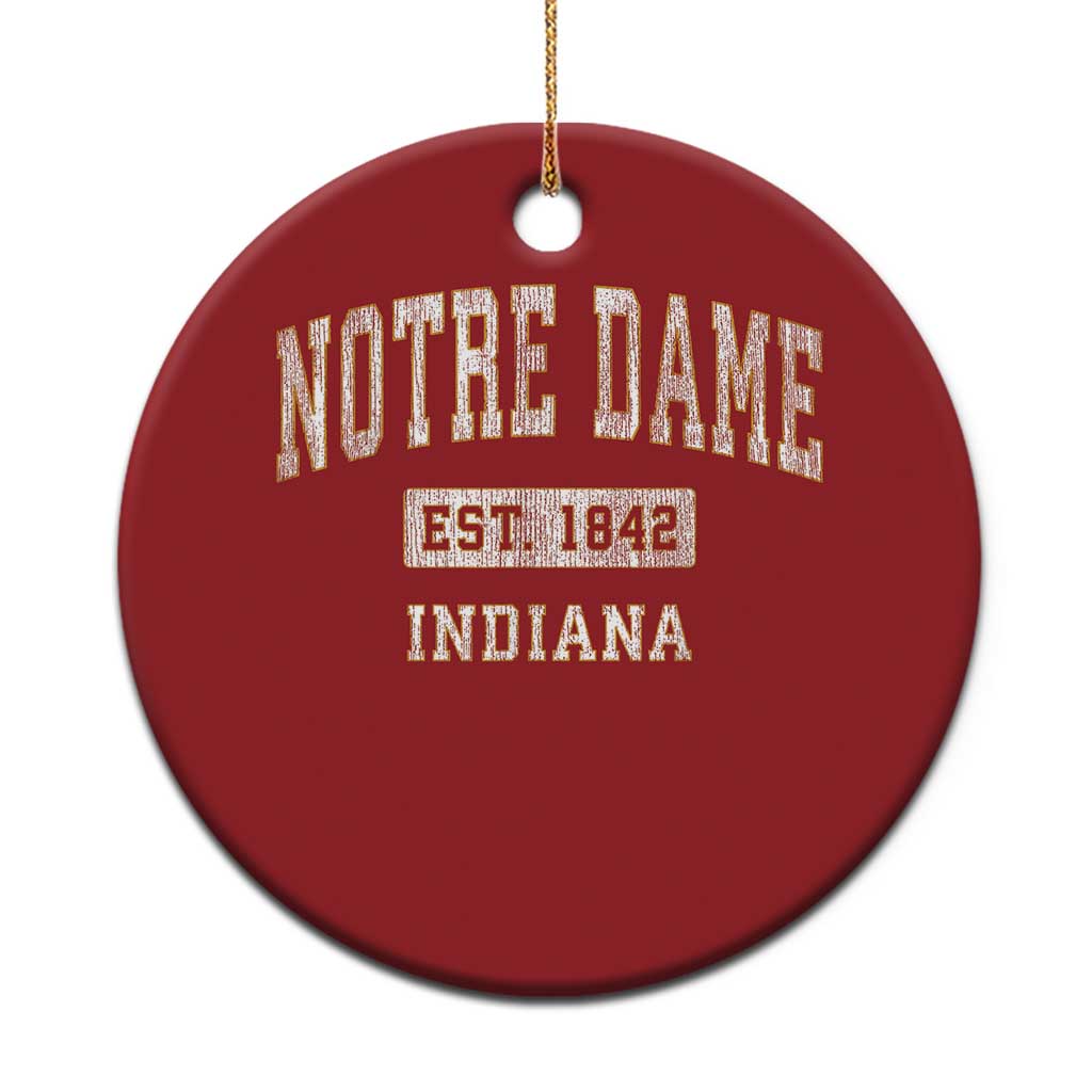 Classic Notre Dame Indiana Christmas Ornament Est 1842 IN Retro Vintage Varsity - Wonder Print Shop