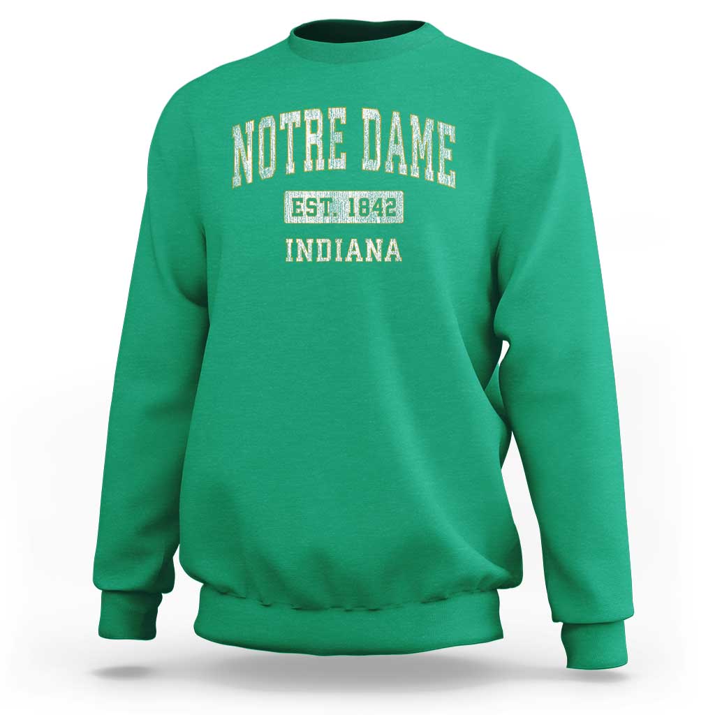 Classic Notre Dame Indiana Sweatshirt Est 1842 IN Retro Vintage Varsity - Wonder Print Shop