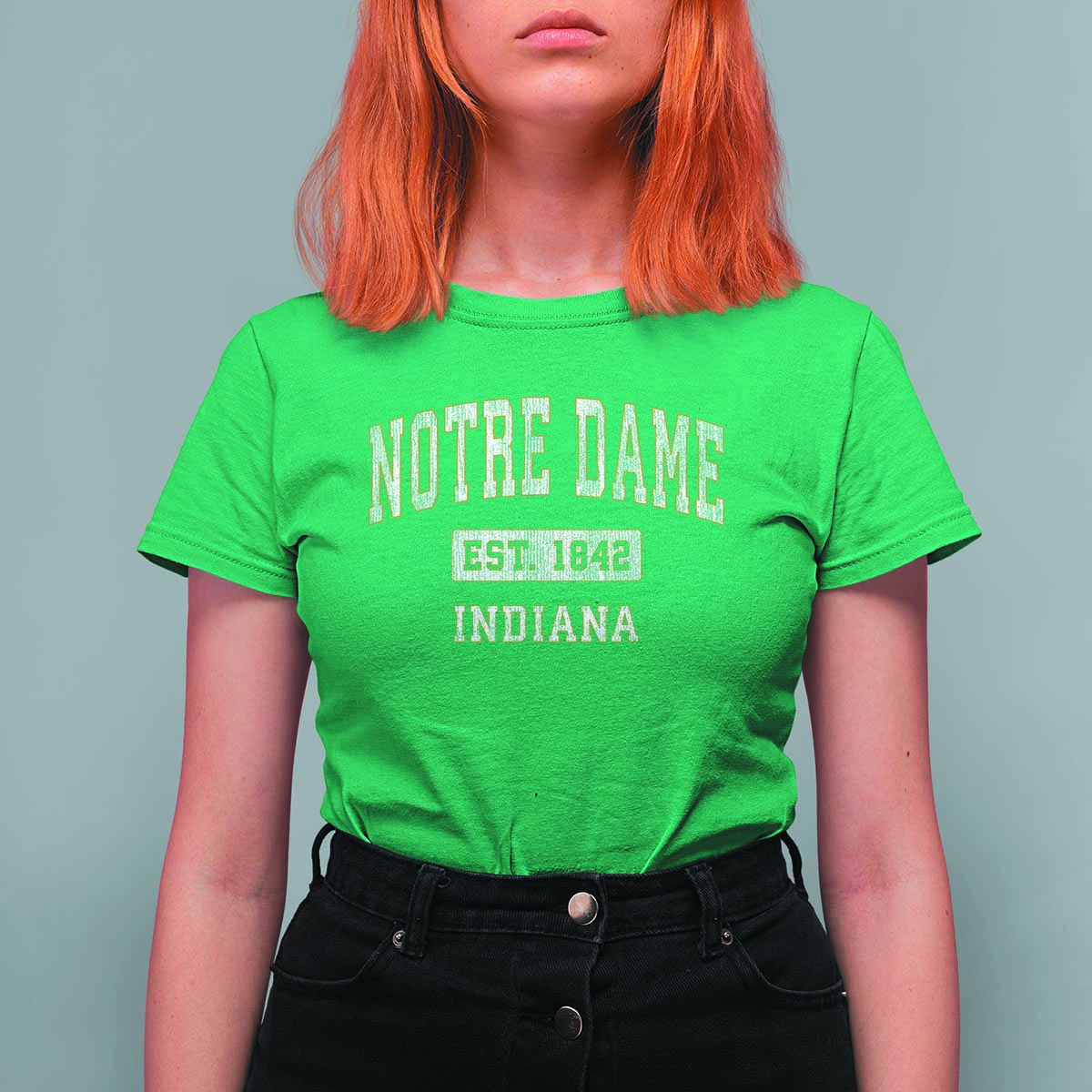 Classic Notre Dame Indiana T Shirt For Women Est 1842 IN Retro Vintage Varsity - Wonder Print Shop