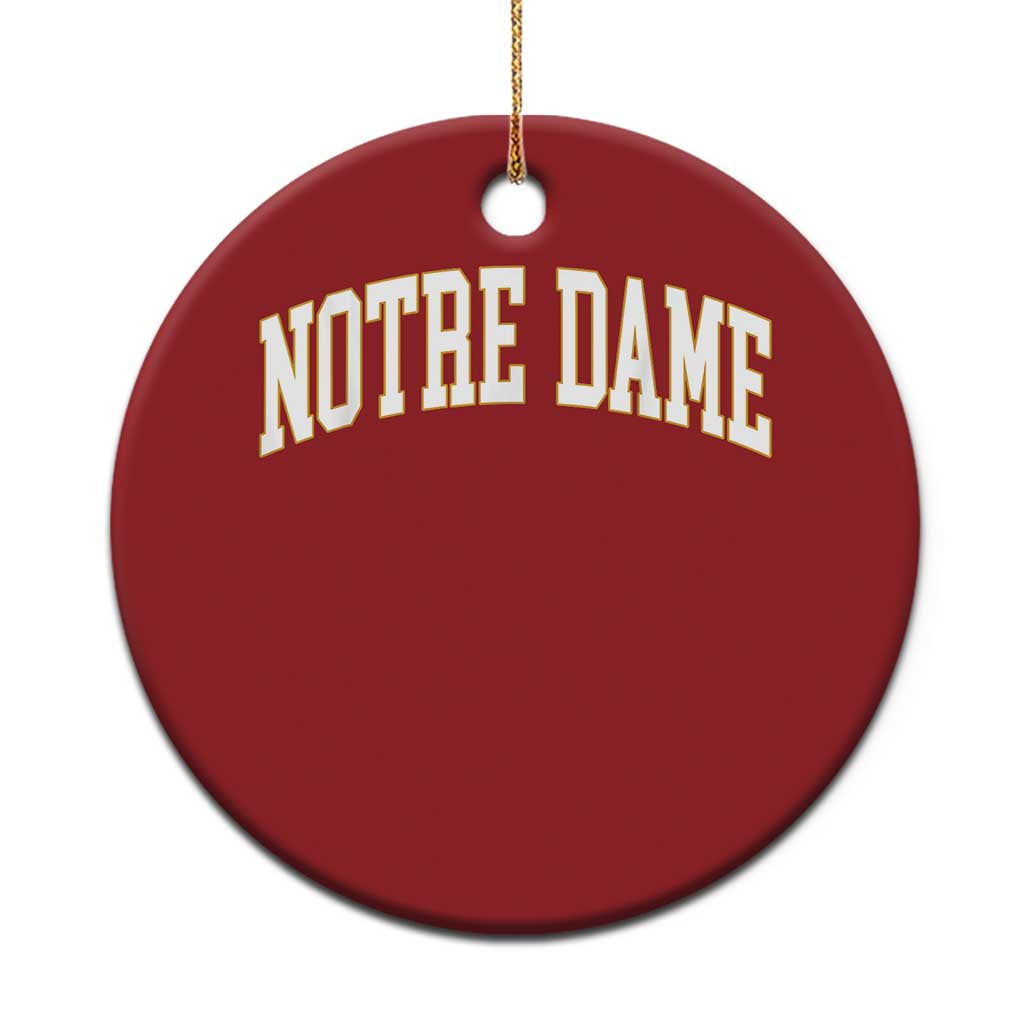 Classic Notre Dame Indiana Christmas Ornament Retro Vintage Varsity Throwback Design - Wonder Print Shop