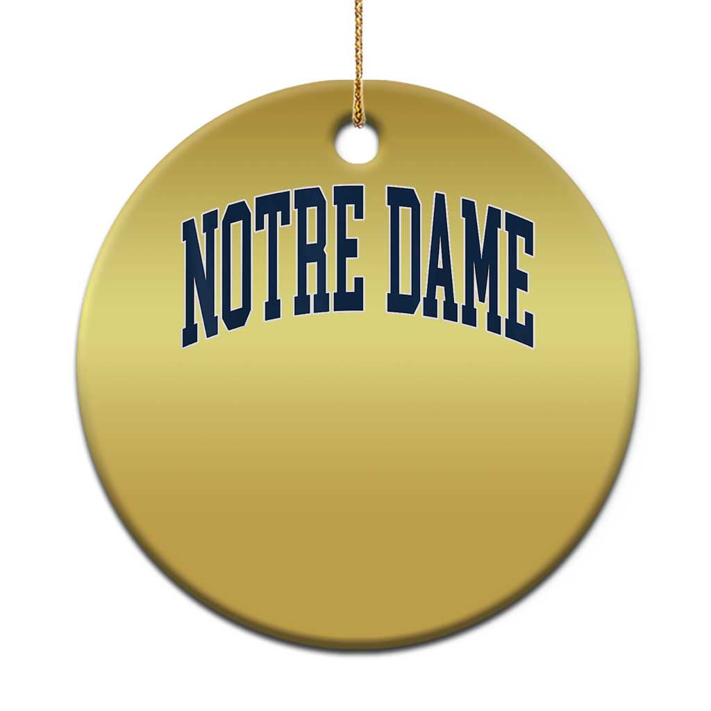 Classic Notre Dame Indiana Christmas Ornament Vintage Retro Throwback Design - Wonder Print Shop