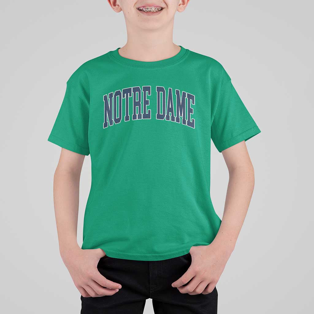 Classic Notre Dame Indiana T Shirt For Kid Vintage Retro Throwback Design - Wonder Print Shop