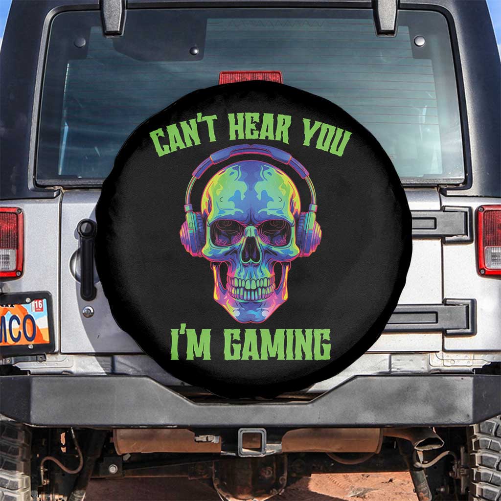 Skull Gamer Spare Tire Cover Can't Hear You I'm Gaming Funny Video Game Lover Player