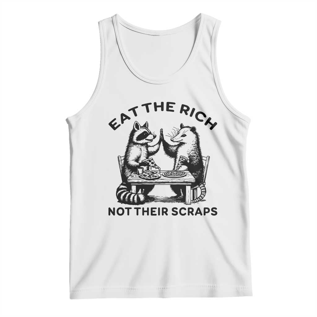 Funny Raccoon Possum Meme Tank Top Eat The Rich Not Their Scraps Sarcasm Retro Minimalist