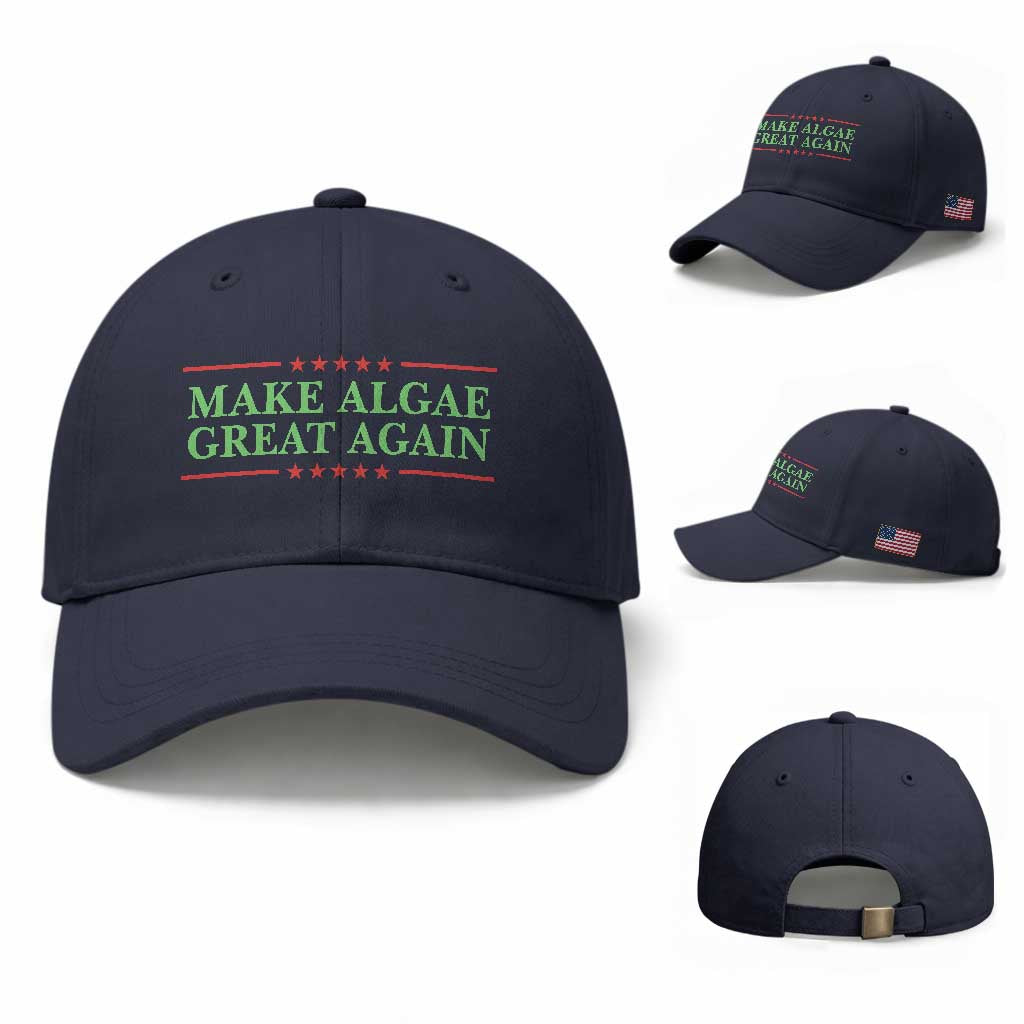 Make Algae Great Again Retro Baseball Cap Funny Lincoln Memorial Reflecting Pool Parody Meme