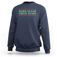 Make Algae Great Again Retro Sweatshirt Funny Lincoln Memorial Reflecting Pool Parody Meme