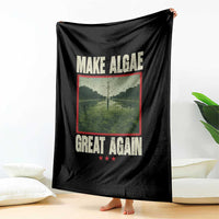 Make Algae Great Again Funny DC Slamp Slime Parody Throw Blanket Washington Monument Reflecting Pool Vintage Photo