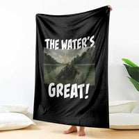 The Water is Great Swamp Monster Reflecting Pool Throw Blanket Funny Washington DC Algae Creature Meme