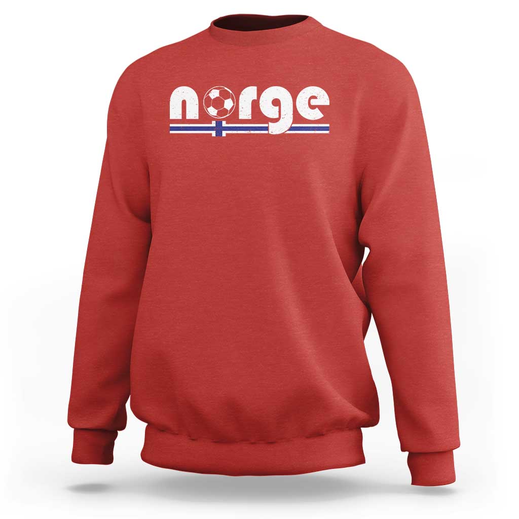 Vintage Norge Norway Flag Norwegian Pride Sweatshirt Soccer Lover Football Fans Support