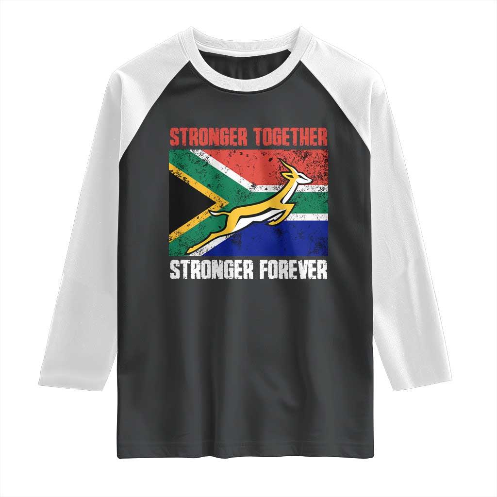 South Africa Rugby Springboks Raglan Shirt Stronger Together Stronger Forever Go Bokke