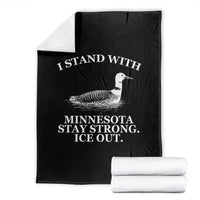 I Stand With Minnesota Resist Loon Throw Blanket Stay Strong Ice Out Protest
