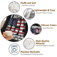 I Support ICE Patriotic Law Enforcement American Flag Throw Blanket
