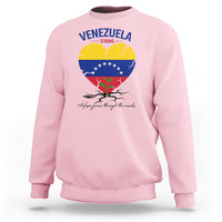 Venezuela Strong Healing Support Sweatshirt Hope Grows Through Cracks Venezuelan Flag Heart