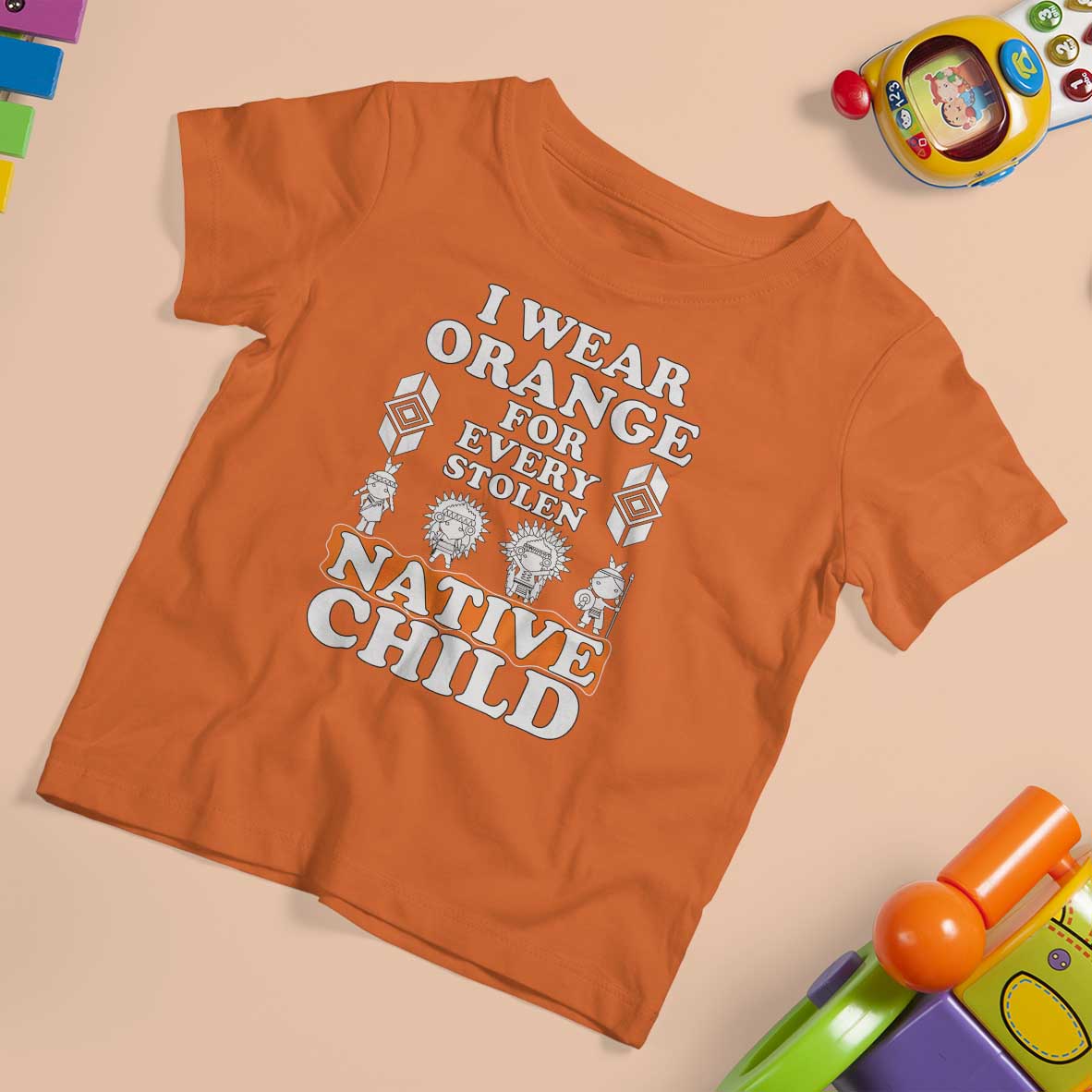 Orange Shirt Day T Shirt For Kid I Wear Orange For Every Stolen Native Child American Indian - Wonder Print Shop