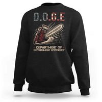 Chainsaw For Bureaucracy Sweatshirt Funny DOGE USA Flag