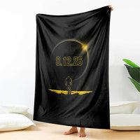 Bigfoot August 12 2026 Total Solar Eclipse Throw Blanket Totality Sasquatch Cryptid Stargazer Memorabilia