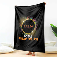 Colorful Paint Splatter 2026 Total Solar Eclipse Totality Astronomy Throw Blanket