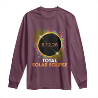 Colorful Paint Splatter 2026 Total Solar Eclipse Totality Astronomy Long Sleeve Shirt