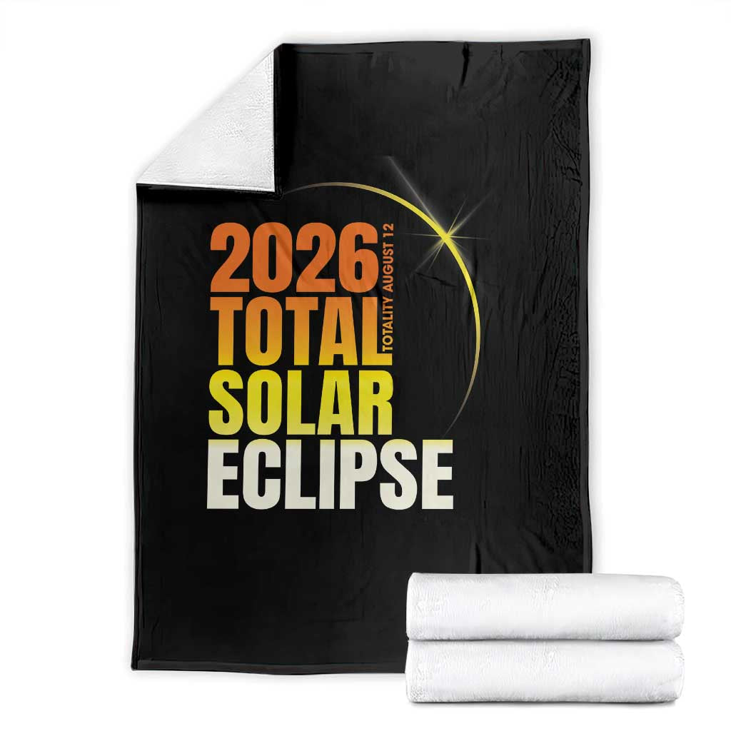 2026 Total Solar Eclipse August 12 Throw Blanket Totality Modern Space Graphic