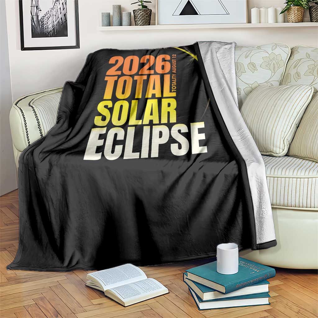 2026 Total Solar Eclipse August 12 Throw Blanket Totality Modern Space Graphic