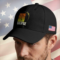 2026 Total Solar Eclipse August 12 Baseball Cap Totality Modern Space Graphic