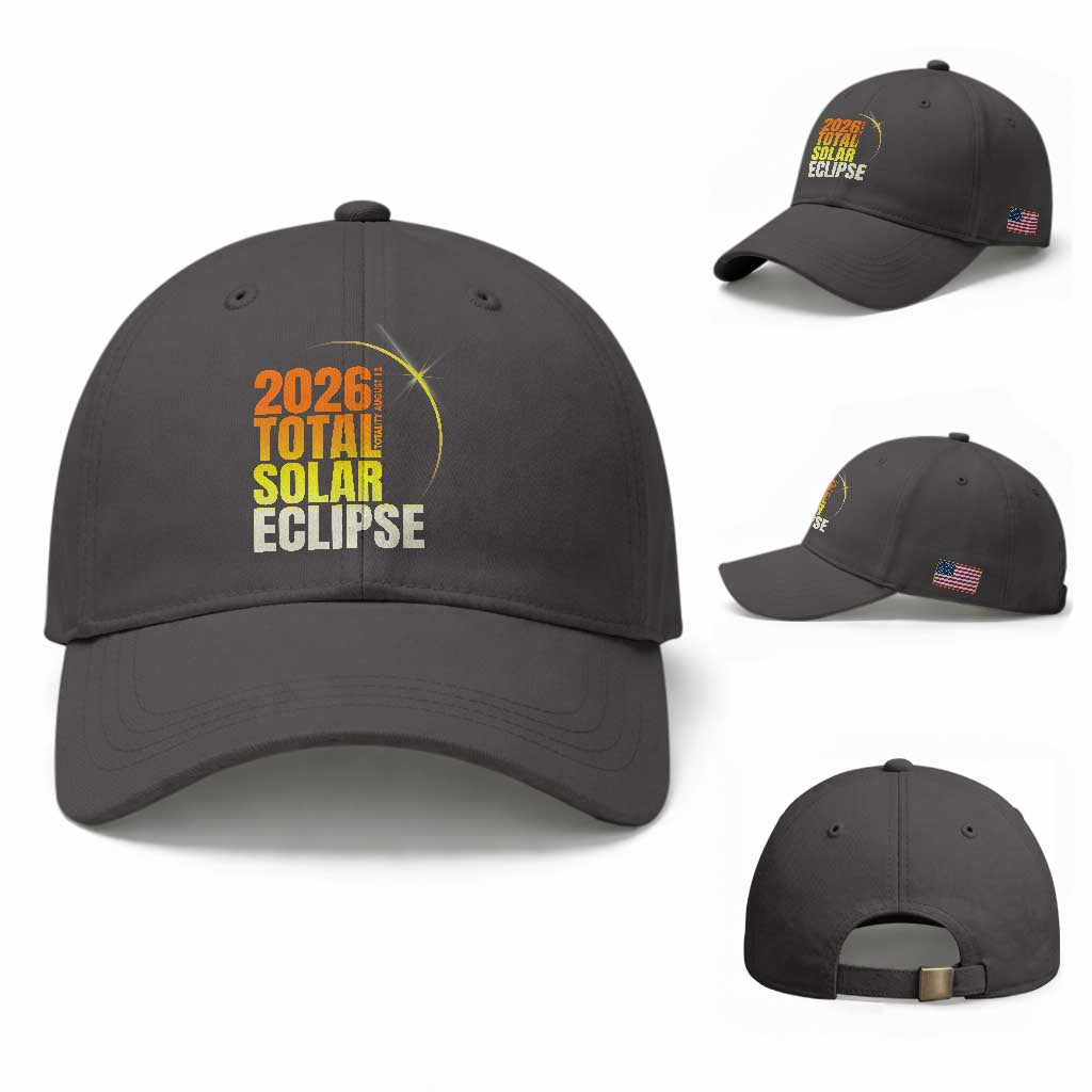 2026 Total Solar Eclipse August 12 Baseball Cap Totality Modern Space Graphic