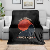 Total Lunar Eclipse March 3 2026 Throw Blanket Constellation Wolf Souvenir Graphic