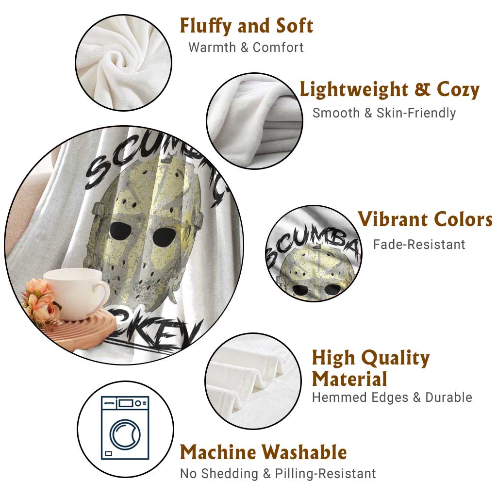 Scumbag Hockey Goalie Mask Vintage Graphic Throw Blanket