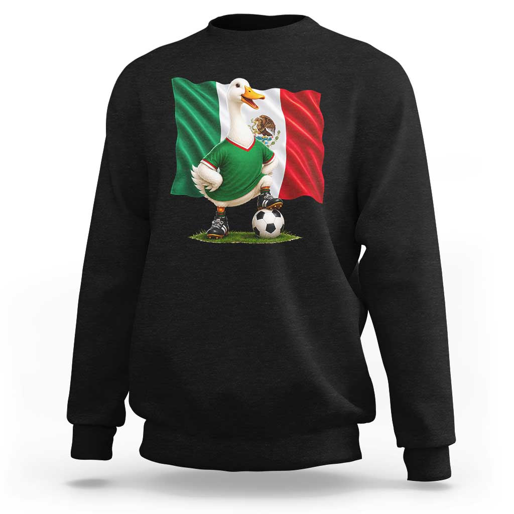 Merlin the Duck Mexico Flag Soccer Player Sweatshirt Mexican Pride Football Fans