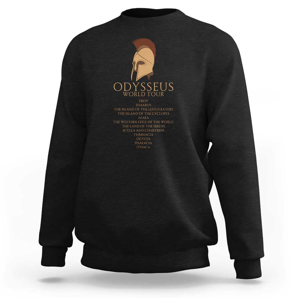 Odysseus Ancient Greek Odyssey World Tour Sweatshirt Mythology Corinthian Helmet History Lover Gift