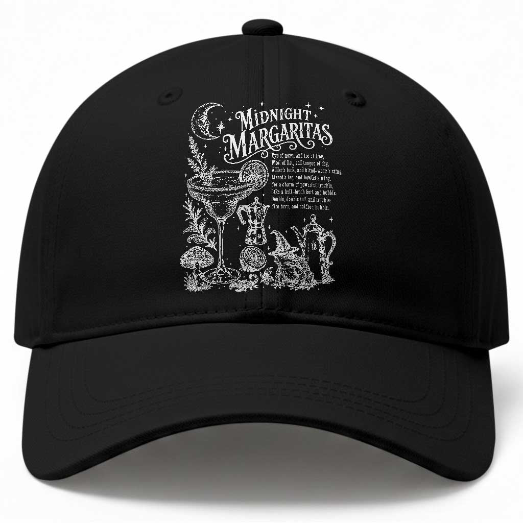 Midnight Margaritas Witchy Spellbook Botanical Baseball Cap Spooky Halloween Cocktail Graphic