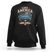 Lake America Est 2026 American Flag Eagle Sweatshirt Map Great Lakes Pride
