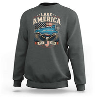 Lake America Est 2026 American Flag Eagle Sweatshirt Map Great Lakes Pride