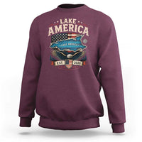Lake America Est 2026 American Flag Eagle Sweatshirt Map Great Lakes Pride