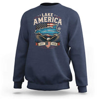 Lake America Est 2026 American Flag Eagle Sweatshirt Map Great Lakes Pride