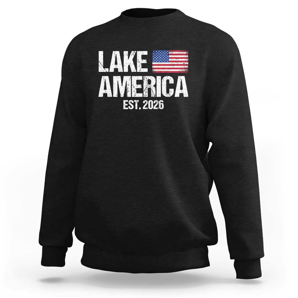 Lake America Est 2026 Vintage Sweatshirt American Flag Great Lakes