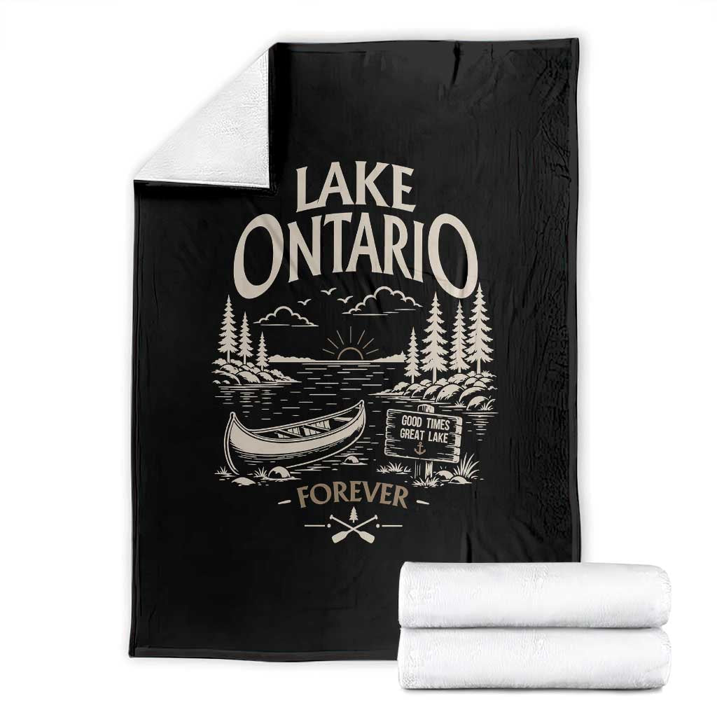 Lake Ontario Good Times Great Lake Forever Throw Blanket Canoe Camping Outdoor Gift