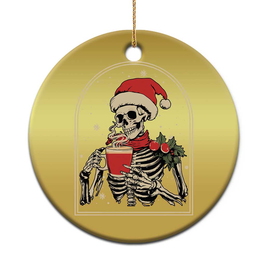 Skeleton Christmas Christmas Ornament Dead Inside But Caffeinated Coffee Addict Xmas Vibe - Wonder Print Shop