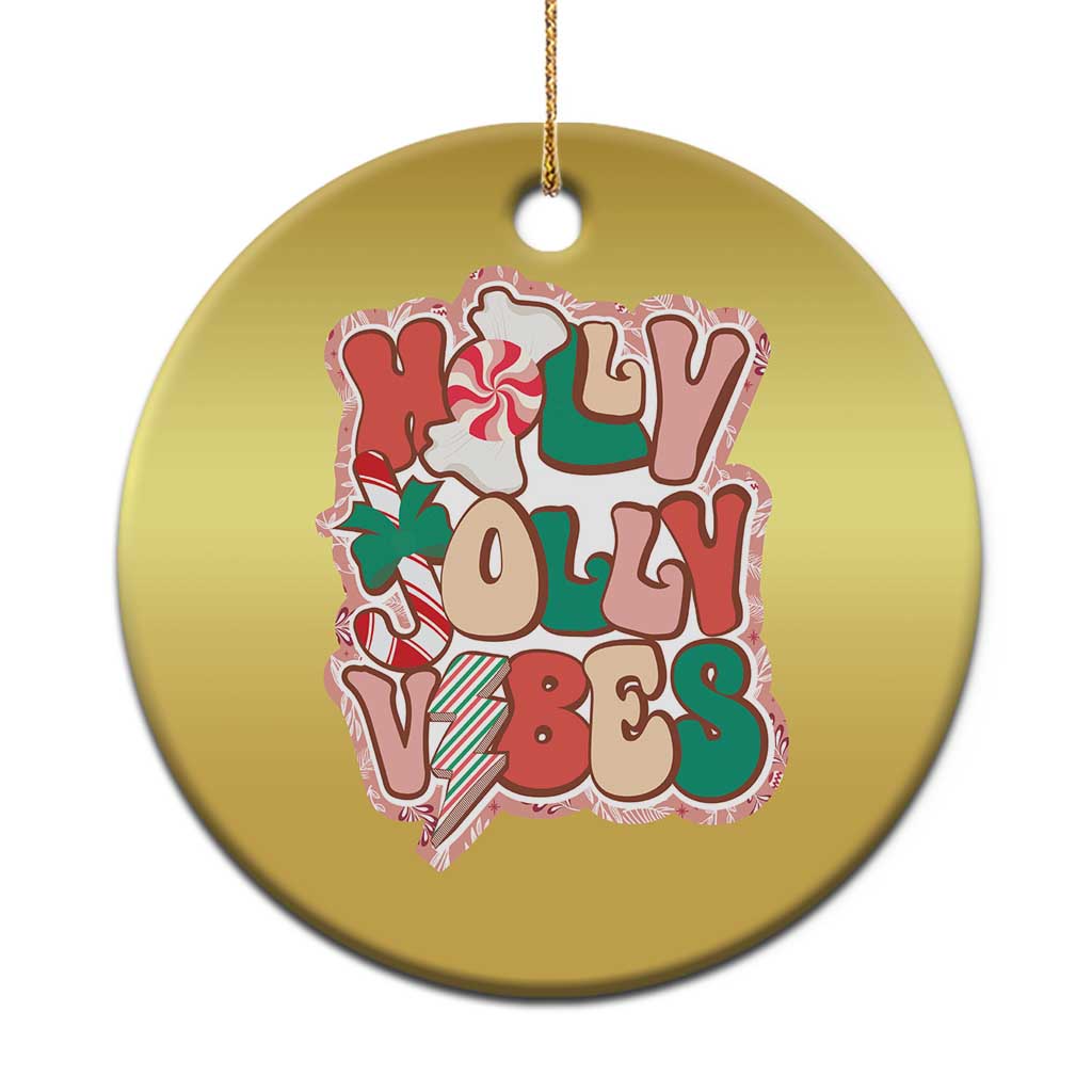 Groovy Christmas Christmas Ornament Holly Jolly Vibes - Wonder Print Shop