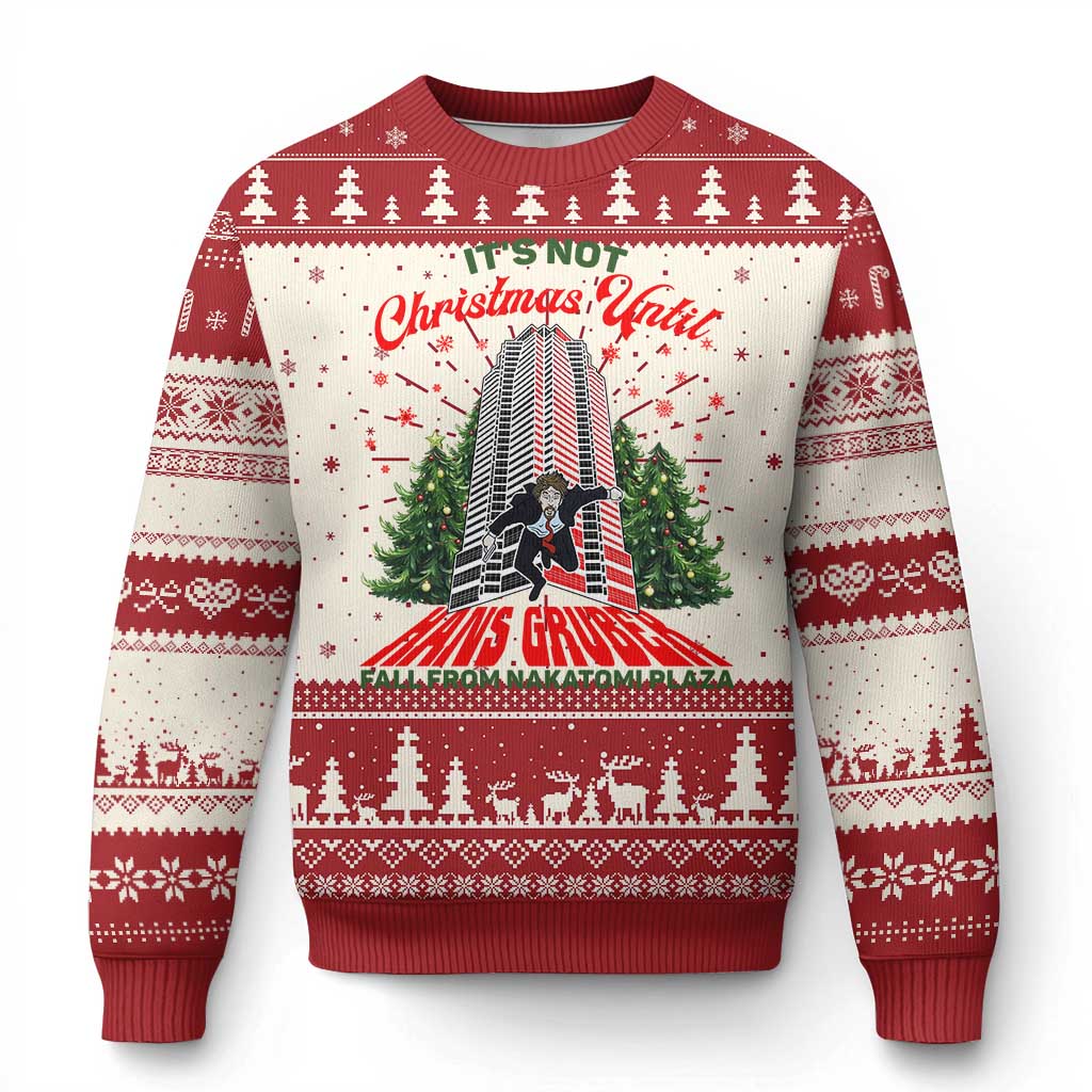 Red and cream ugly Christmas sweater with central 'It's Not Christmas' graphic
